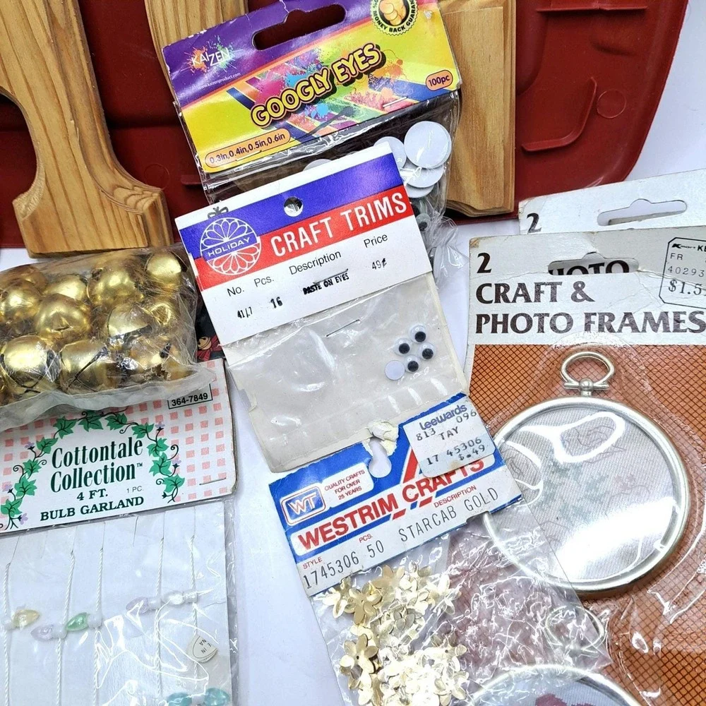 Vintage Mixed Craft Lot DIY Supplies 1970s 1980s 1990s Original Packages